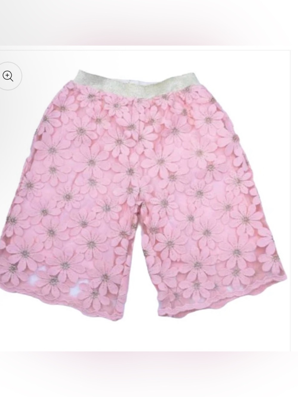NWT Doe A Dear Girls Pink Culottes Pants Flower Motif - Size 6